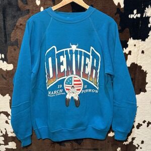 Vintage 1993‎ Denver Colorado POW WOW Aztec Hanes Sweater Size Large
